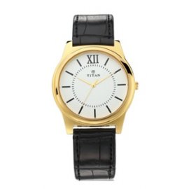 Titan Gents Classique Watch with Yellow ...